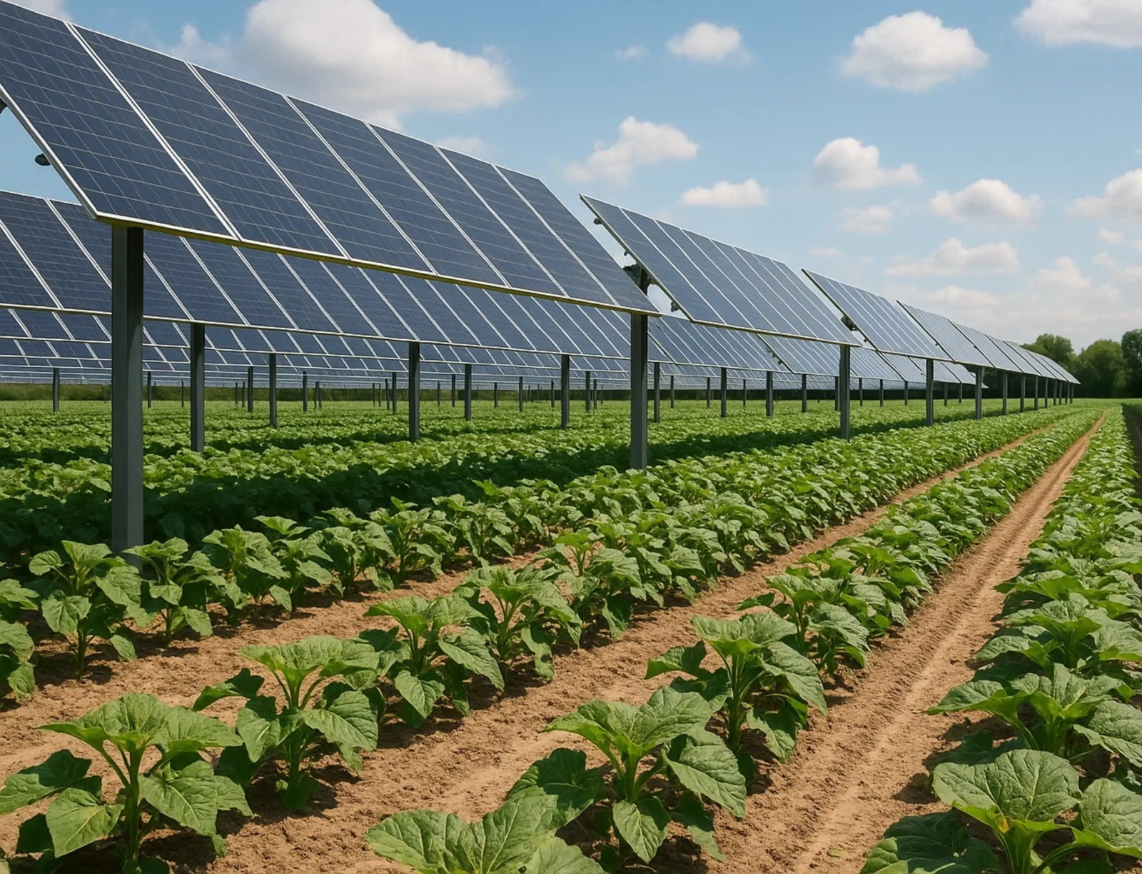 Solar panels installed over agricultural land for PM Kusum projects
