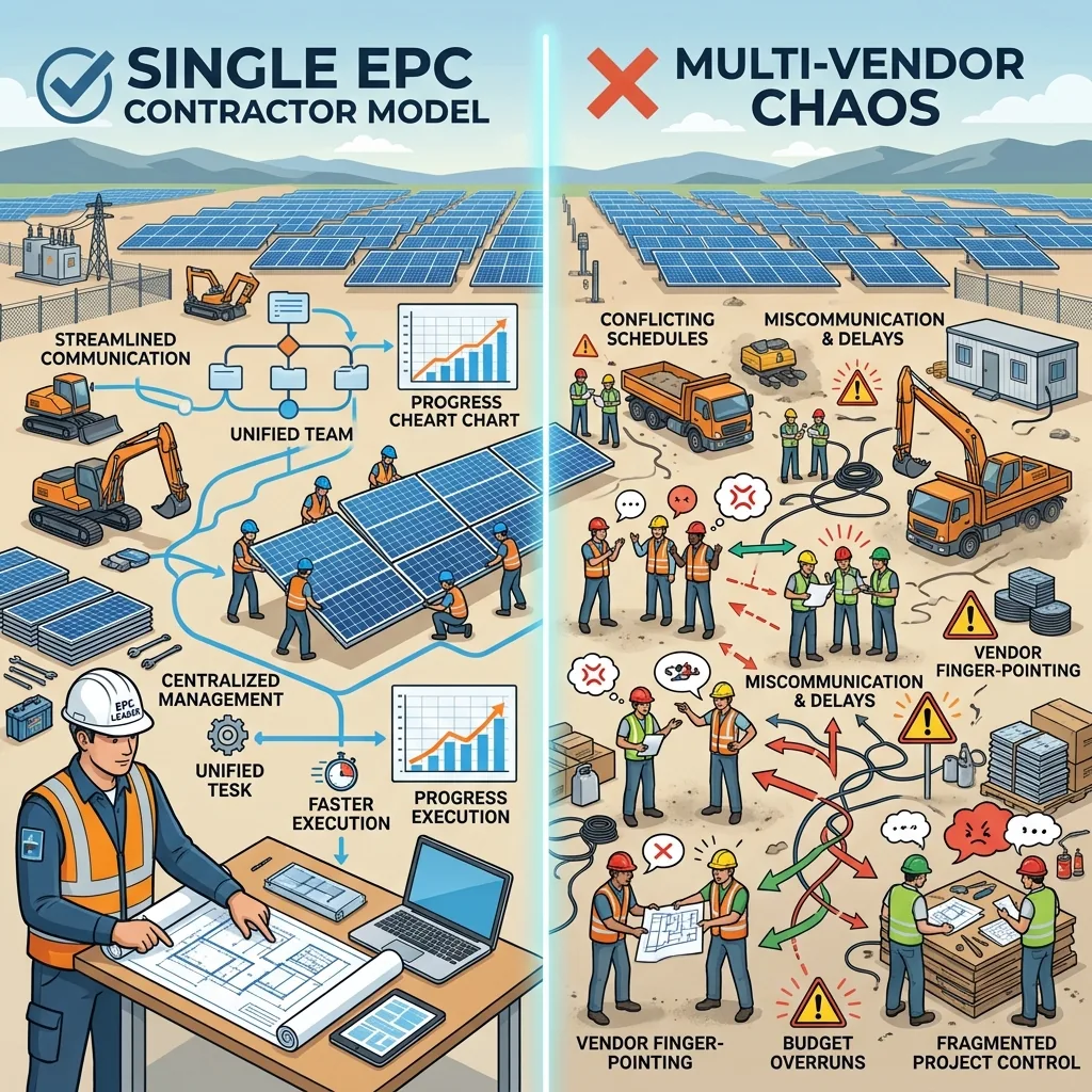 Solar EPC vs multi-vendor contracting comparison